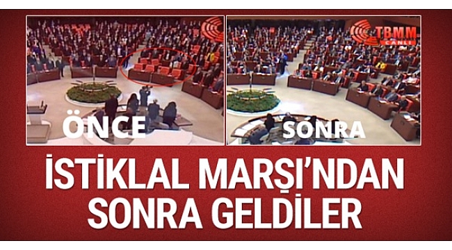 HDP'li vekiller Meclis'e İstiklal Marşı'ndan sonra geldiler