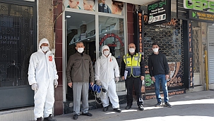 BERBER VE KUAFÖRLER DEZENFEKTE EDİLDİ