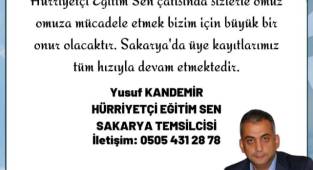 Yusuf Kandemir, Kamu Çalışanlarını Hürriyetçi Eğitim Sendikası'na davet etti