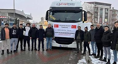 SUNMANLAR DERNEĞİNDEN DEPREM BÖLGESİNE 2 TIR YARDIM GÖNDERİLDİ