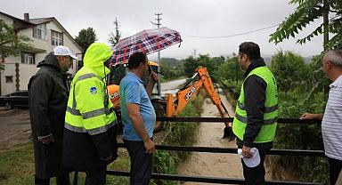 Aşırı kuvvetli yağışa Büyükşehir Belediyesi’nden anında müdahale