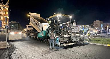 Büyükşehir şehrin merkezinde gece mesaisinde