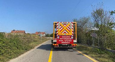 Hendek’te Yol Çizgi Çalışması İle Yollar Daha Güvenli