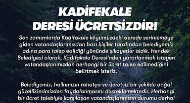 Belediyeden dere açıklaması!