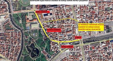 Kudüs caddesinde yenileme çalışmaları.