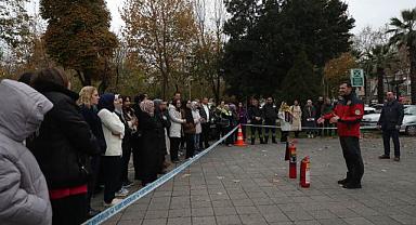 Büyükşehir ekiplerine ateşe müdahale eğitimi