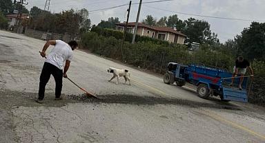Belediyenin yapması gereken işi, mahalle sakinleri yaptı!