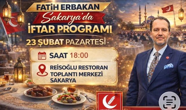 FATİH ERBAKAN SAKARYA'YA GELİYOR