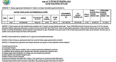HENDEK BELEDİYESİNDEN İHALE DUYURUSU