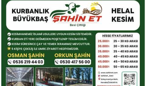 ŞAHİN ET BESİ ÇİFLİĞİYLE GÖRÜŞMEDEN KURBANLIK ALINMAZ...