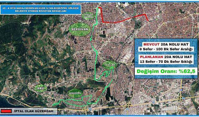 20-A hattında Yeni Düzenleme Kalkış Noktası Değişti Seferler Arttı