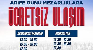 Büyükşehir’den arefe günü mezarlıklara ücretsiz ulaşım