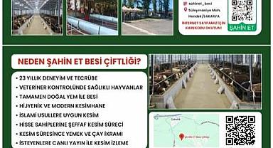 ŞAHİN ET BESİ ÇİFLİĞİNDEN KURBAN BAYRAMI MESAJI