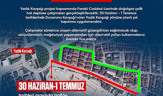 Şeker Fabrikası Girişi Ve Yazlık Kavşağı Arasındaki Bölüm 2 Gün Trafiğe Kapanıyor