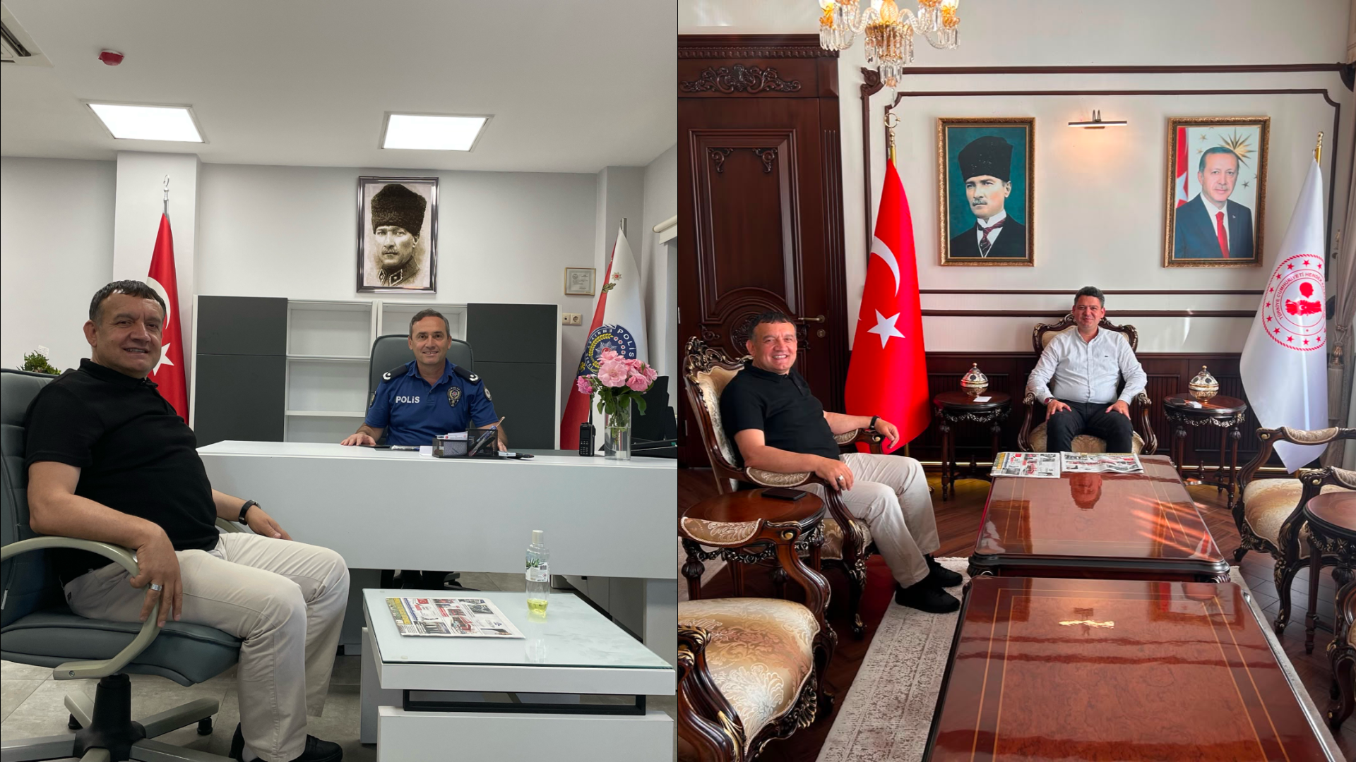 KAYMAKAM GÖKPINAR VE İLÇE EMNİYET MÜDÜRÜ AYDINOĞLUNA ZİYARET