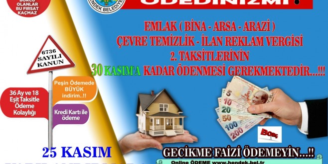 BELEDİYE VERGİLERİNDE YAPILANDIRMA SÜRESİ 25 KASIMA UZATILDI.
