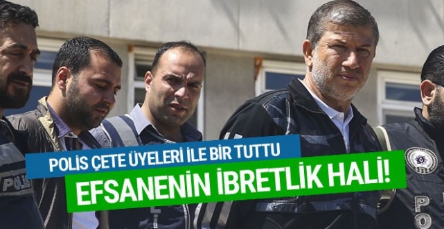 Çete üyeleri ile bir tutuldu. Tanju Çolak'ın kelepçeli hali ibretlik!