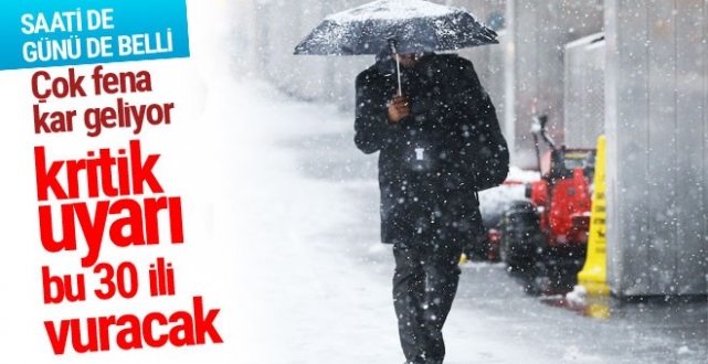 Fena kar geliyor 30 ile kritik hava durumu uyarısı