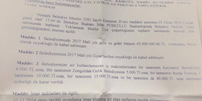 HENDEK BELEDİYESİNDE İHALE SKANDALI...