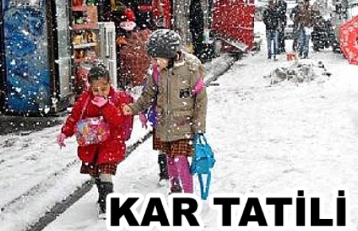 KAR YAĞIŞI SEBEBİYLE PAZARTESİ GÜNÜ OKULLAR TATİL EDİLDİ.